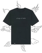 'A LEAP OF FAITH' HEAVYWEIGHT TEE IN BLACK