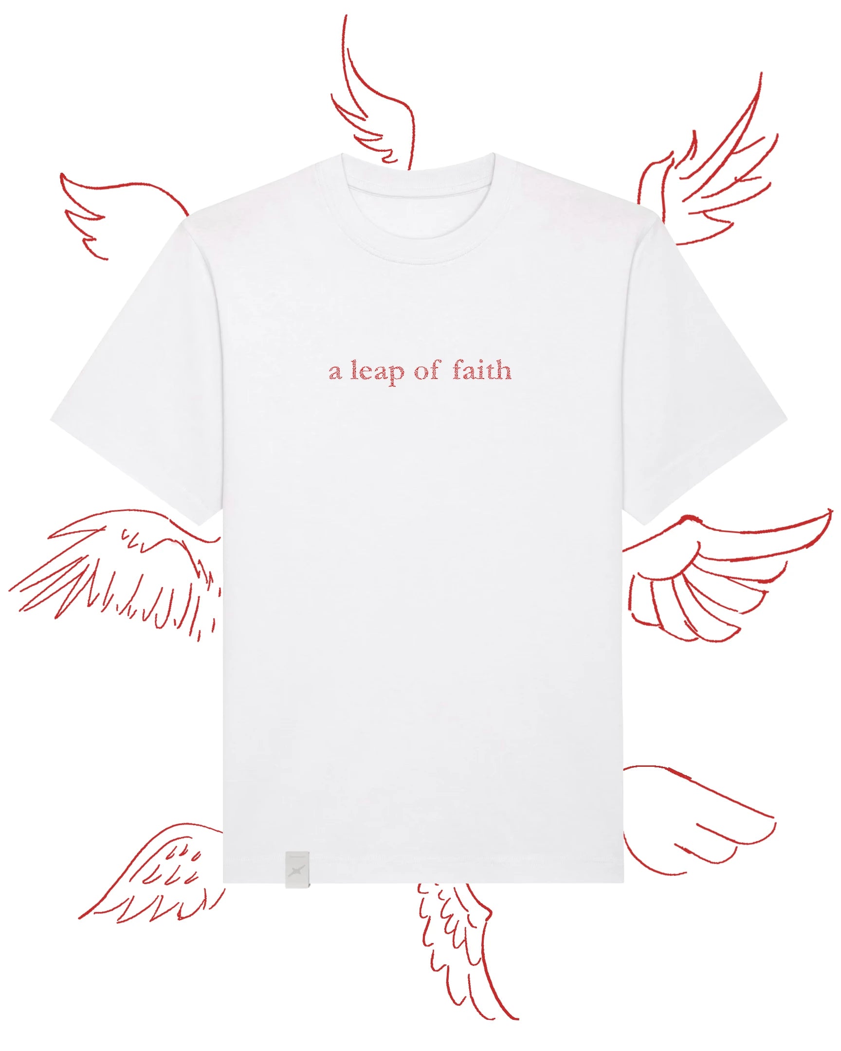 'A LEAP OF FAITH' HEAVYWEIGHT TEE IN WHITE