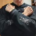 gyomei embroidered hoodie close up