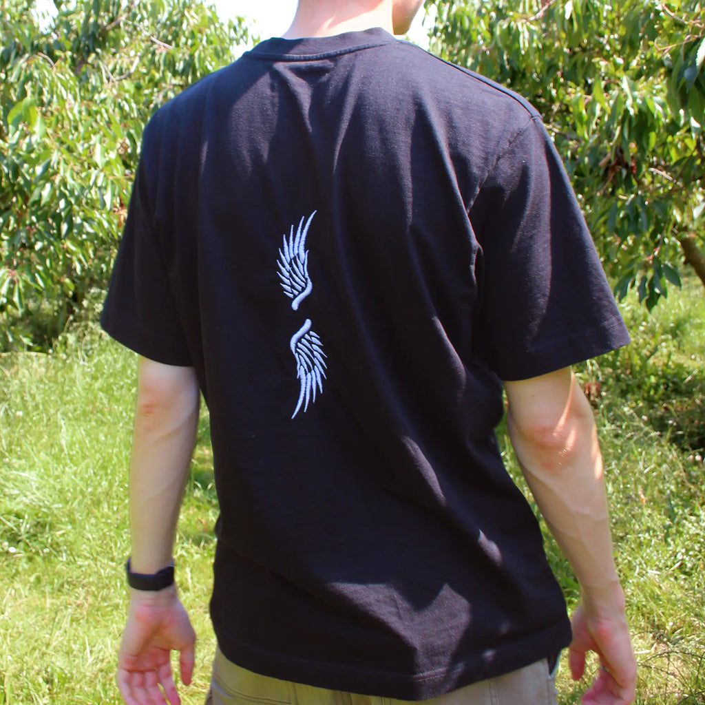 'A LEAP OF FAITH' HEAVYWEIGHT TEE IN BLACK